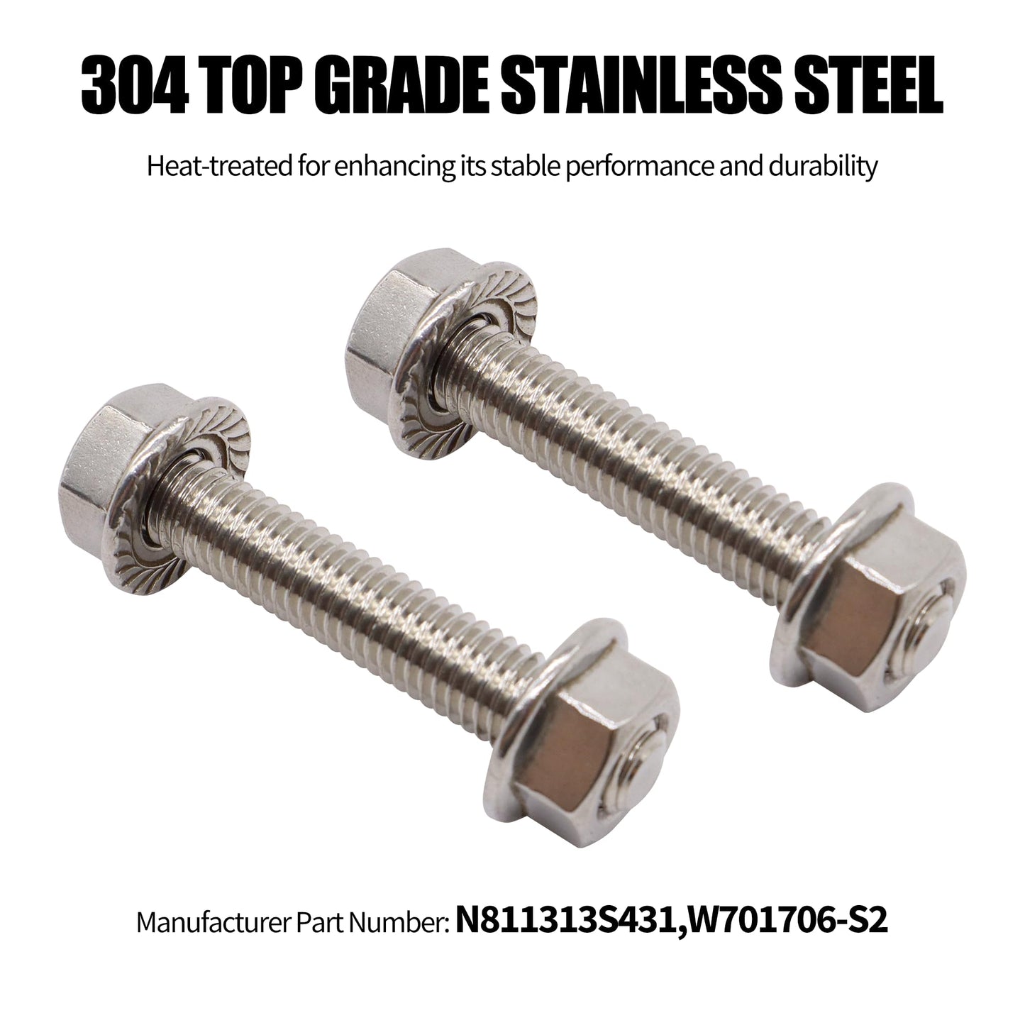 HiSport N811313S431 Exhaust Manifold Stud and Nuts Kit 48pcs - Compatible with Ford Lincoln Mercury 1996-2017 4.6L 5.4L Engines with High Strength Nuts (Stainless Steel) - Repace W707747S431