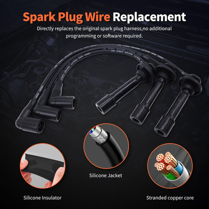 HiSport MIA11724 MIA11722 MIA11723 Spark Plug Wire Kit Replacement for John Deere 825i 825i S4