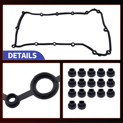 HiSport Engine Valve Cover Gasket - Compatible with Chrysler 200 Sebring Compatible with Dodge Journey Avenger Caliber Compatible with Jeep Compass Patriot 1.8L 2.0L 2.4L 2007-2016 - Replace VS50698R