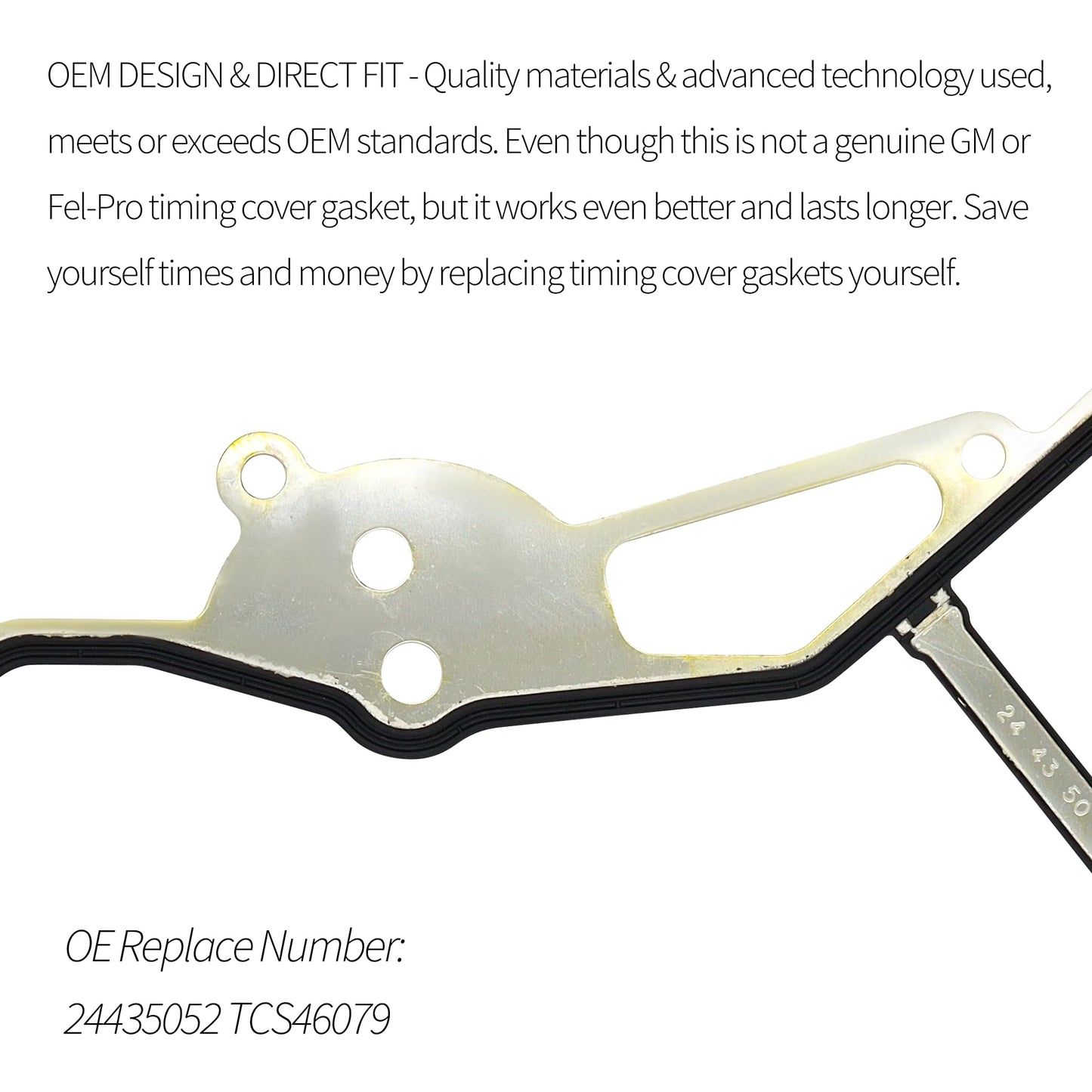 HiSport 24435052 Timing Cover Gasket Set - Compatible with Chevrolet Captiva Cobalt Equinox HHR Impala Malibu Orlando GMC Terrain Buick Allure Lacrosse Regal Verano 2005-2017 2.0L 2.4L Engine