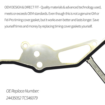 HiSport 24435052 Timing Cover Gasket Set - Compatible with Chevrolet Captiva Cobalt Equinox HHR Impala Malibu Orlando GMC Terrain Buick Allure Lacrosse Regal Verano 2005-2017 2.0L 2.4L Engine