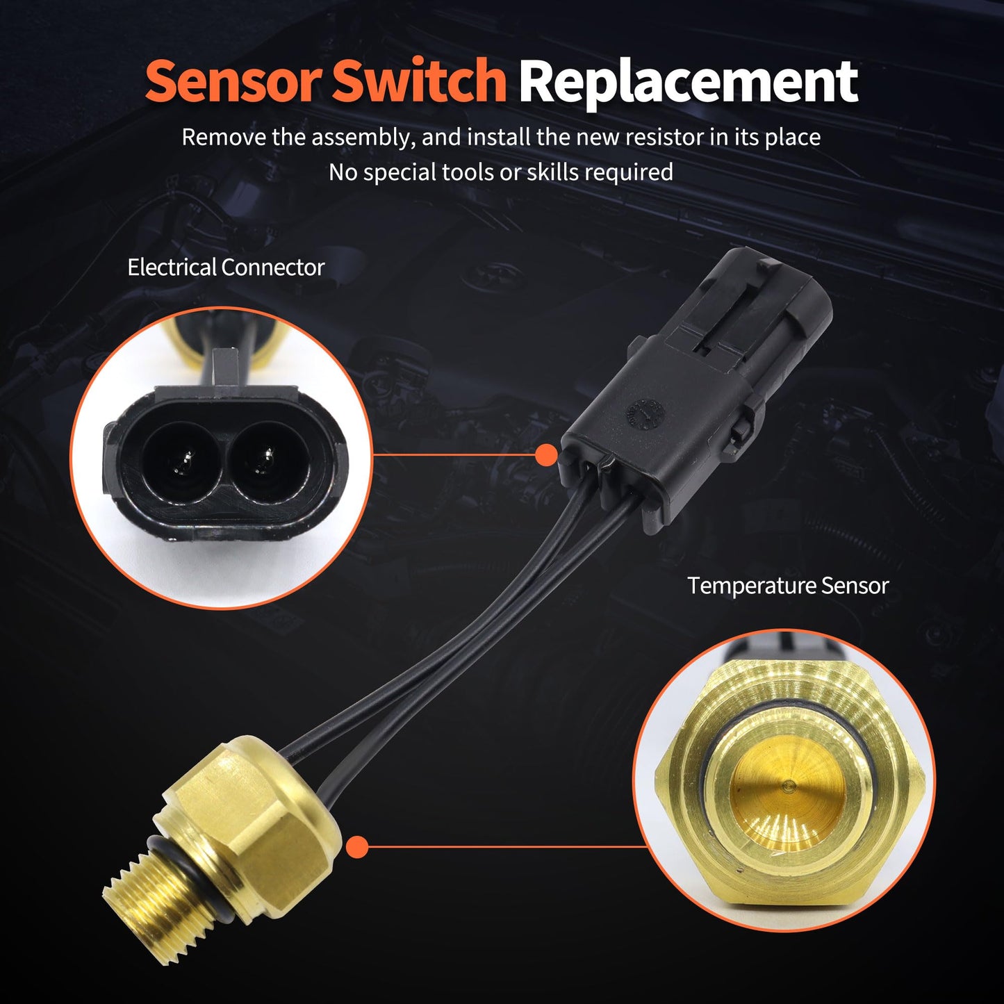 HiSport Temperature Sensor Switch RE503242 - Compatible with John Deere 240 250 260 270 280 210LE 324H 344H 410E 485E 486E 488E 540G 548G 640G 648G 690ELC 740G 748G 5103 5105 5203 5205 5210 5220