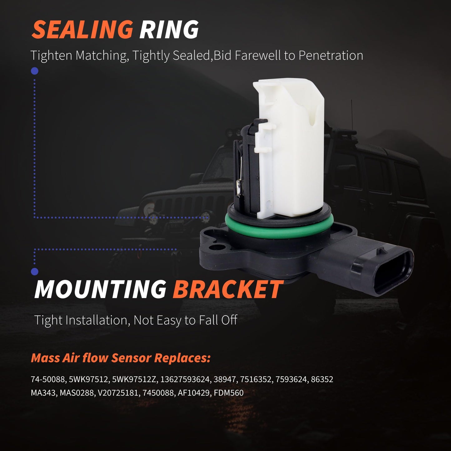 HiSport MAF Mass Air Flow Sensor - Compatible with BMW 135I 335I 435I 528I 535I 640I 740I Replaces 5WK97512 5WK97512Z 74-50088