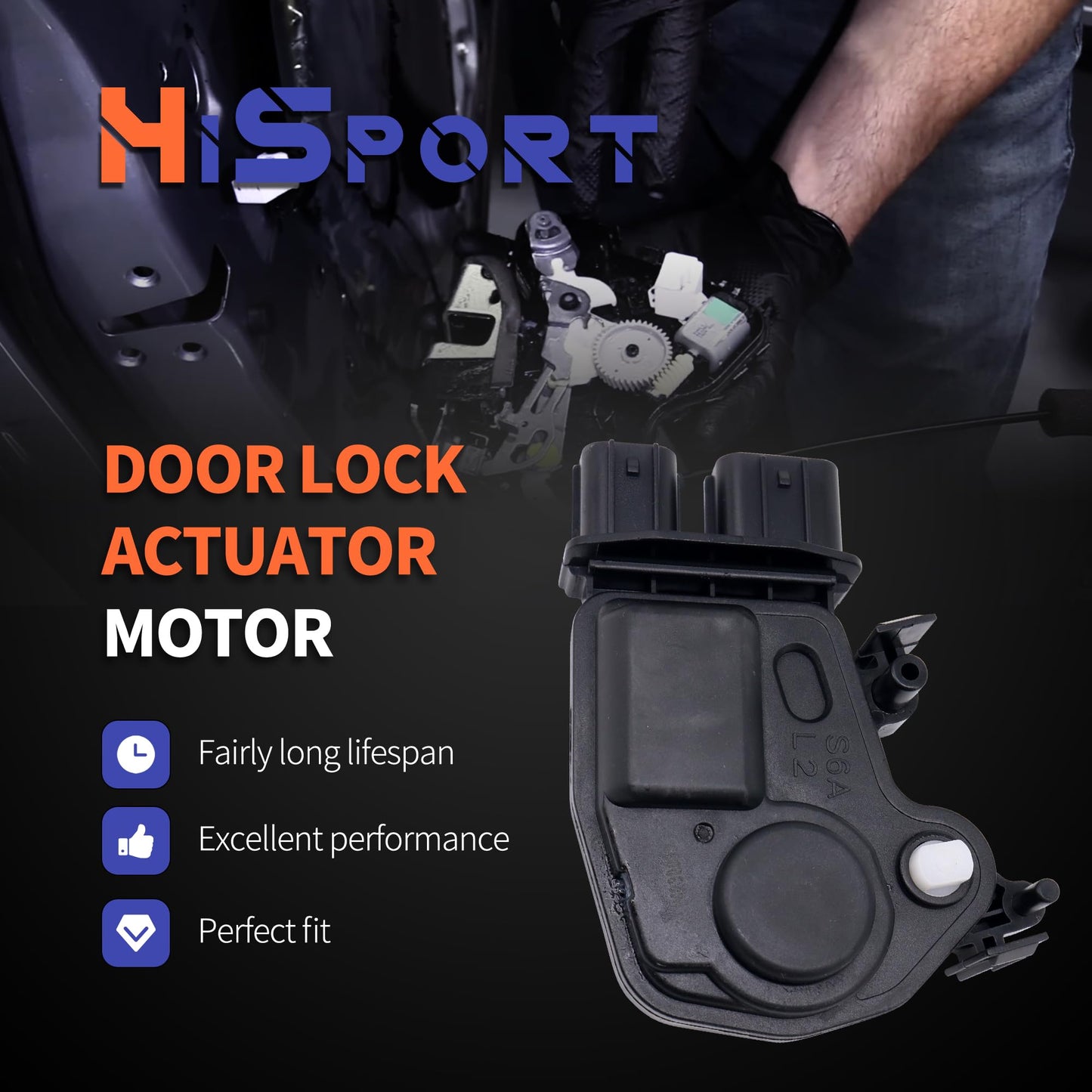 HiSport Door Lock Actuator Motor Front Left Driver Side 72155-S5P-A11 72155S5PA11 Compatible with Honda Accord Civic CR-V Element Odyssey Pilot, Replacement for Acura RSX
