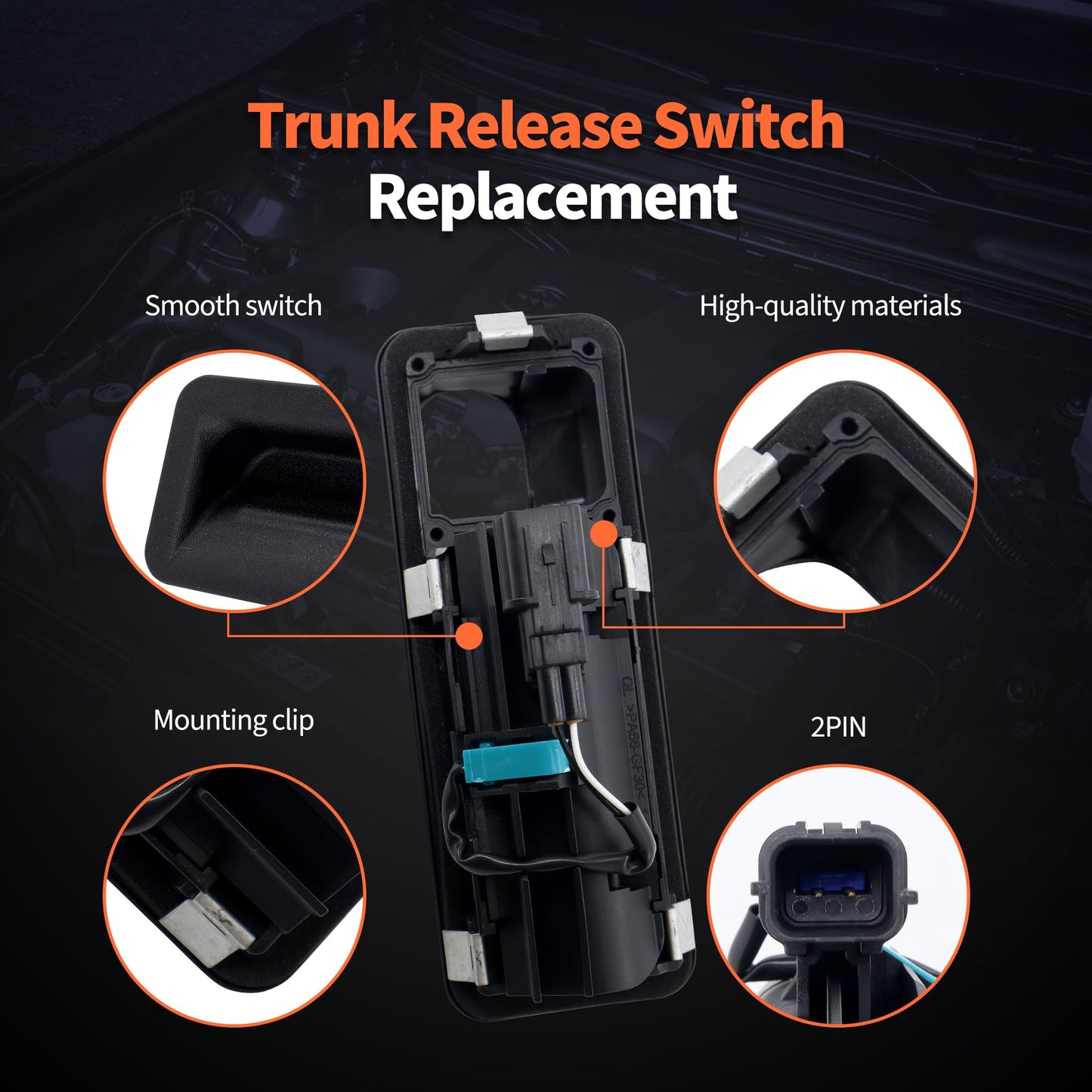 HiSport Rear Tailgate Handle Release Trunk Switch - Compatible with Kia Sportage Replaces 81260-D9010 81260-D3510