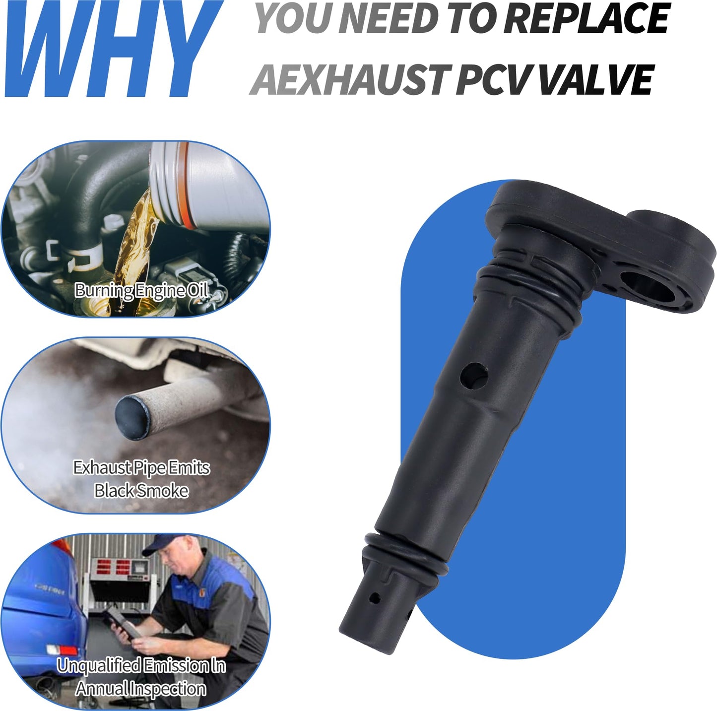 HiSport 17130-RCA-A02 PCV Valve - Compatible with Acura RDX TLX MDX RLX TL TSX RL MDX Honda Ridgeline Odyssey Pilot Crosstour Ridgeline Accord Accord Crosstour 2003-2018 - Replace 17130RCAA01