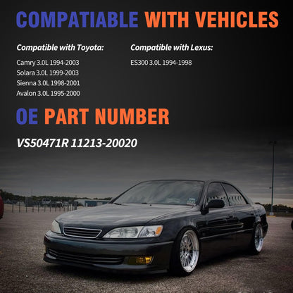 HiSport VS50471R Valve Cover Gasket Set - Compatible with Lexus Es300 1994-1998 Compatible with Toyota Avalon 1995-2000 Camry 1994-2003 Sienna 1998-2001 Solara 1999-2003 3.0L