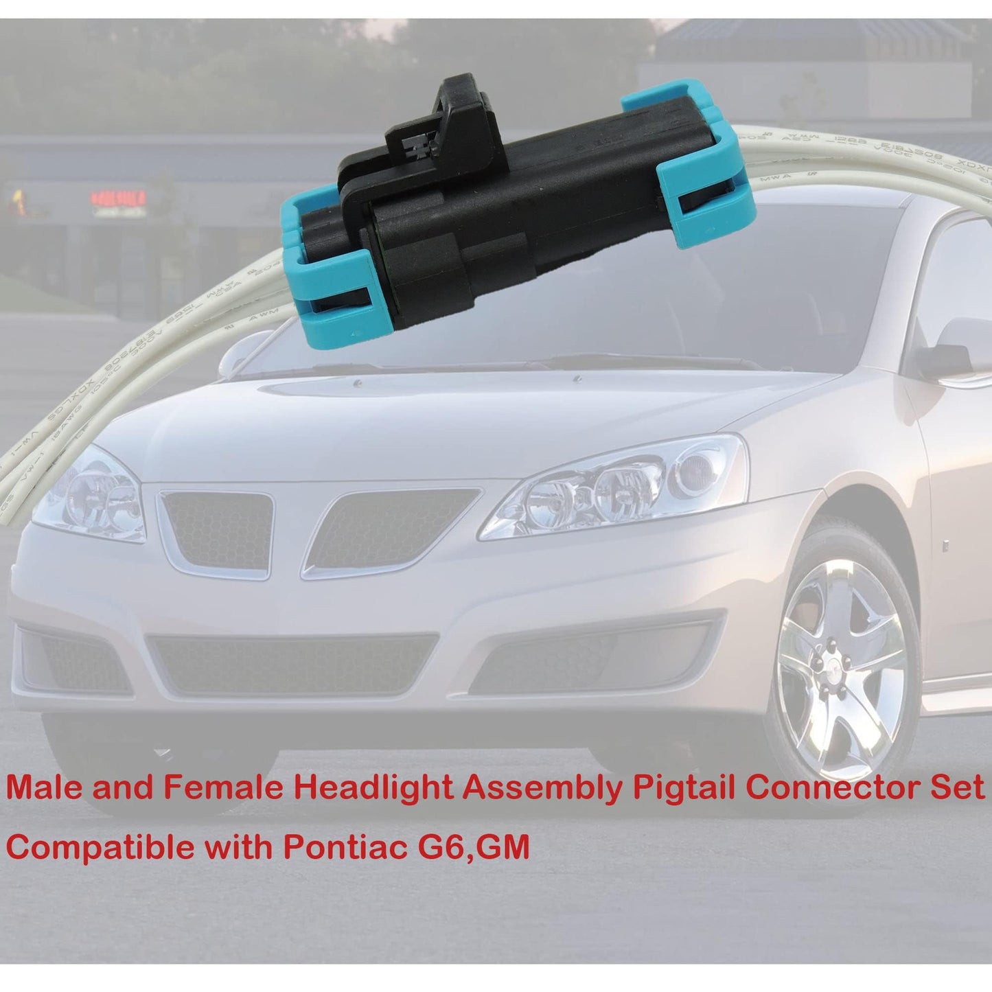 HiSport 1PACK 5 Pin Male And Female Sealed Headlight Assembly Connector Plug Pigtail Wire Wiring Harness Compatible with GM Pontiac G6