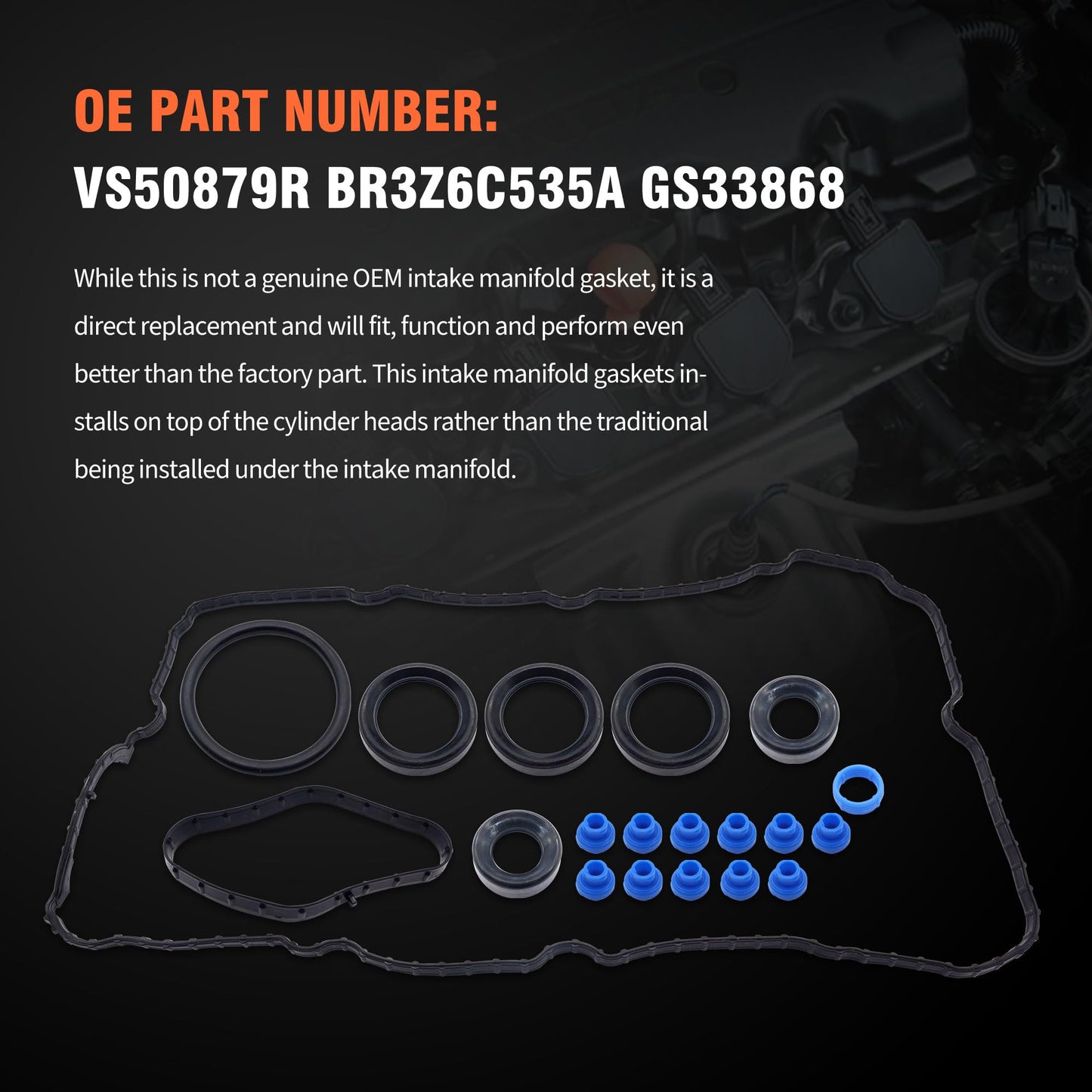 HiSport Valve Cover Gasket - Compatible with Ford Expedition F-150 Transit-150 Transit-250 Transit-350 Compatible with Lincoln Navigator 3.5L 2012-2020 - Replace VS50879R