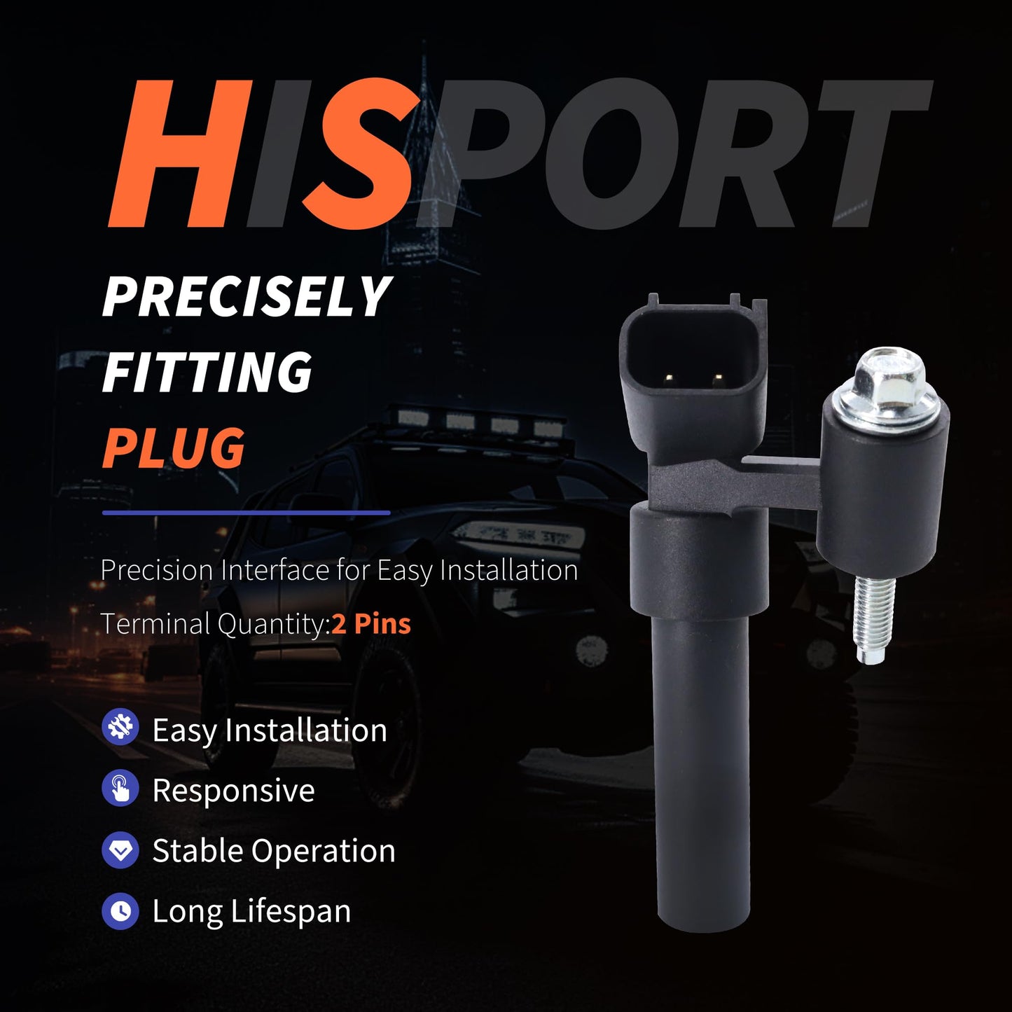 HiSport 907854 Crankshaft Position Sensor - Compatible with Ford Edge Explorer F-150 Flex Fusion Mustang Taurus X Transit-150 Transit-250 Transit-350 Transit-350 HD - Replace SU10462 PC753