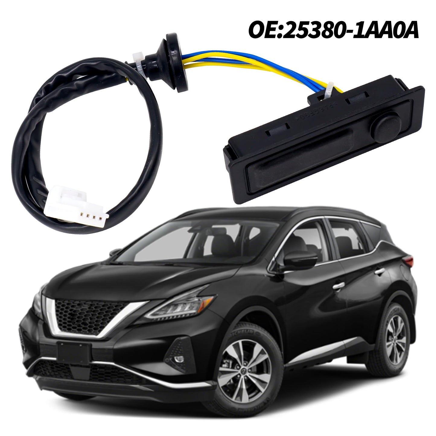 HiSport 25380-1AA0A Tailgate Release Button Trunk Switch - Compatible with Nissan Murano 2008 2009 2010 2011 2012 2013 2014