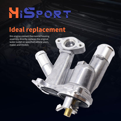 HiSport Aluminium Engine Coolant Thermostat Housing BM5Z8592C Compatible with Ford Escape 2013-2016, Fiesta 2014-2019, Fusion 2013-2014, Transit Connect 2014-2016, BM5Z-8592-C, 9021100