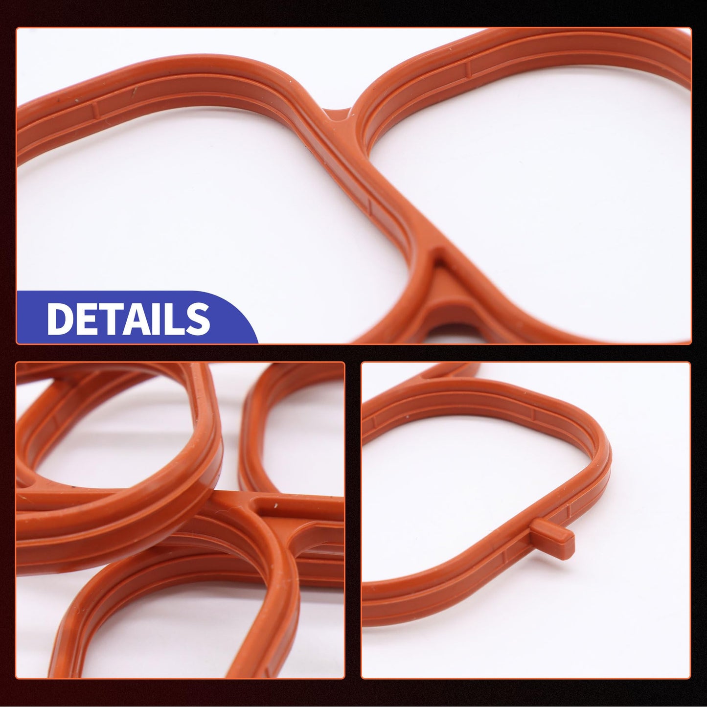 HiSport 3Pcs Air Surge Tank to Intake Manifold Gasket 17176-0P021 Compatible with Lexus ES350 RX350 RX450h 2007-2017,Replacement for Toyota Avalon Camry Highlander Sienna Venza RAV4 3.5L 2005-2017