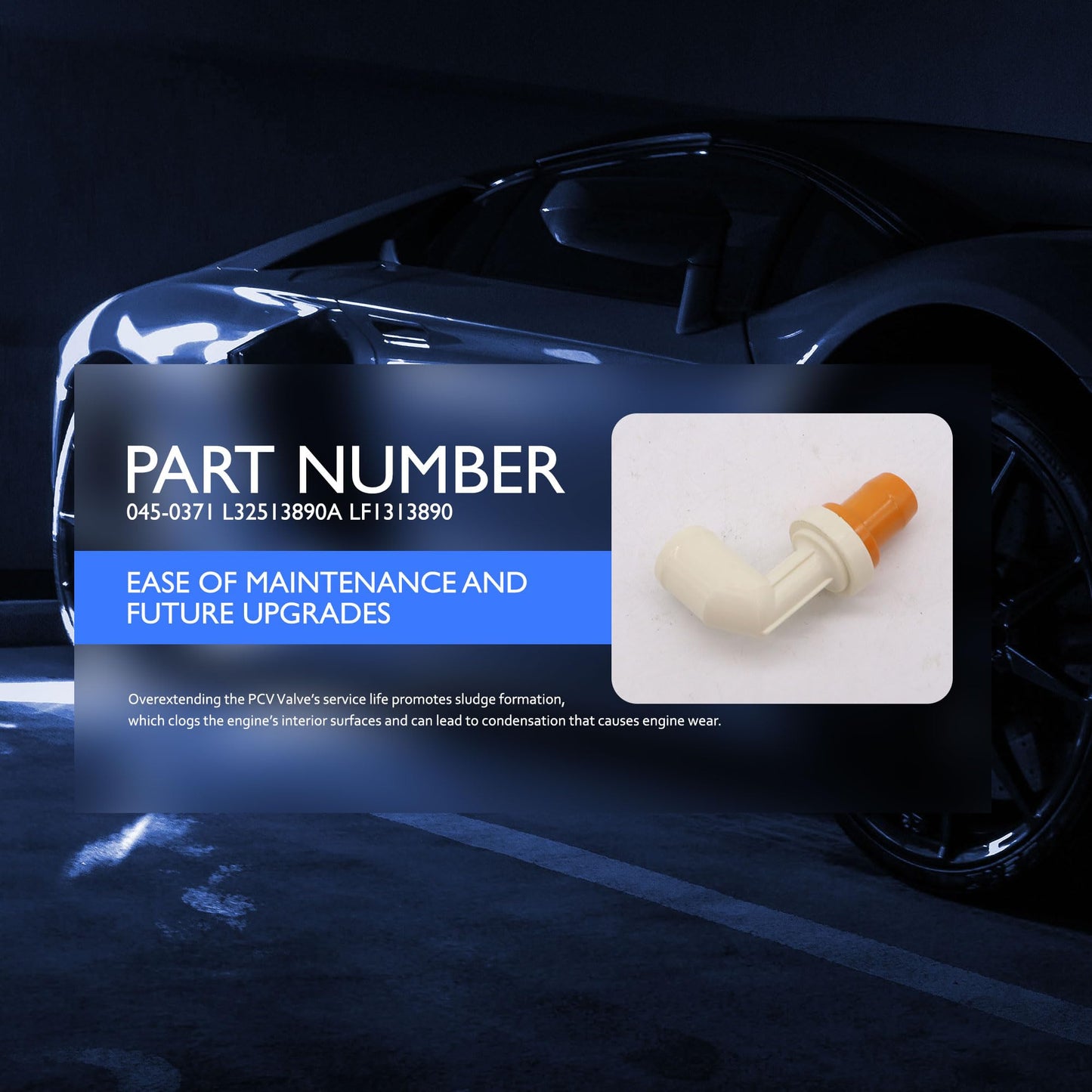 HiSport PCV Valve - Compatible with Mazda 2006-2015 MX-5 Miata 2004-2013 3 2006-2010 5 2003-2008 6 - Replace 045-0371 L32513890A LF1313890