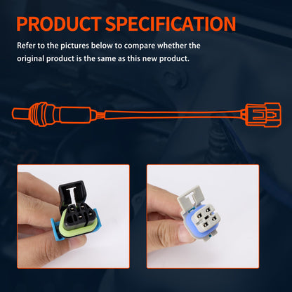 HiSport Oxygen O2 Sensor 2344669 2344407 - Compatible with Cadillac Escalade Chevy Camaro Caprice Corvette Silverado SS Suburban GMC Sierra Yukon Hummer H2 4PCS Upstream Downstream Sensors