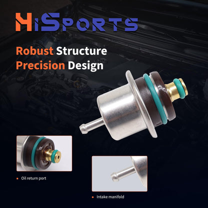 HiSport Fuel Injection Pressure Regulator PR317 Replacement for Ford Fiesta Ka Excursion Courier E-150 E-250 E350 E-450 E-550 F-150 F53 F-250 F-350 F-450 F-550 Windstar for Mercury Sable, 2.7 Bar
