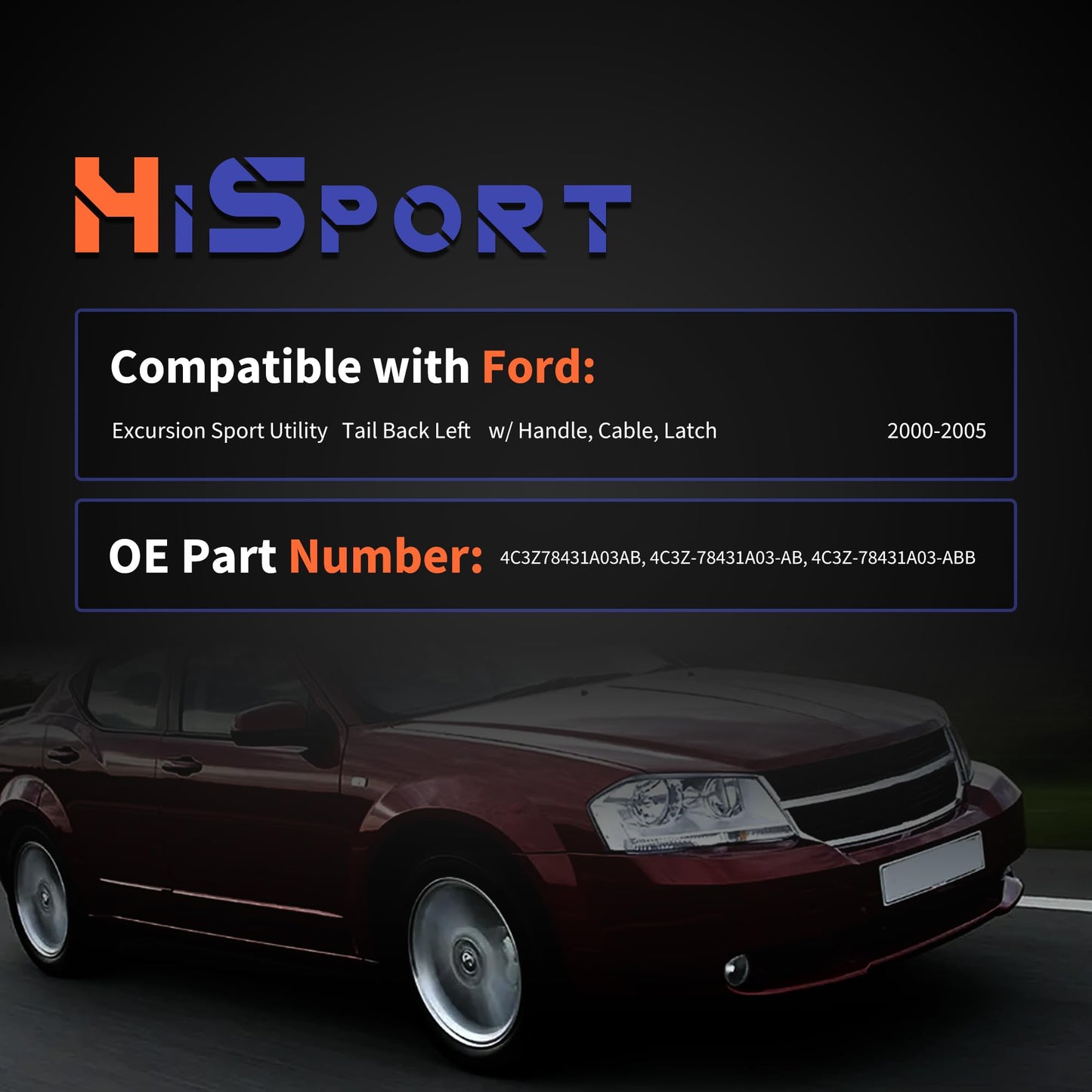 HiSport Tail Back Left Door Latch Lock Actuator 4C3Z78431A03AB Compatible with Ford Excursion 2000-2005 Sport Utility with Handle Cable Latch