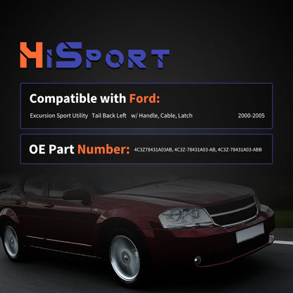 HiSport Tail Back Left Door Latch Lock Actuator 4C3Z78431A03AB Compatible with Ford Excursion 2000-2005 Sport Utility with Handle Cable Latch
