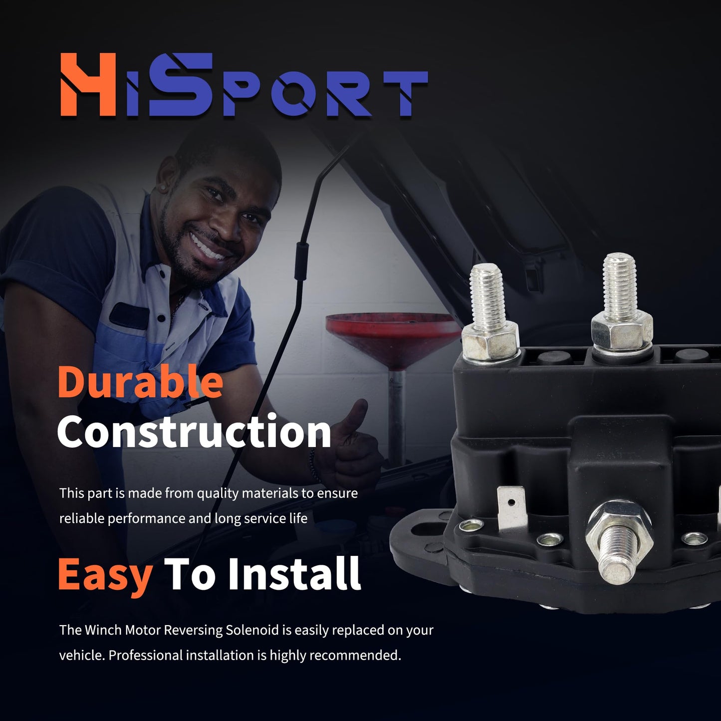 HiSport Winch Motor Reversing Solenoid Switch - Duty 12V DC 6 Terminal 24450 214-1211A11 214-1231-A11 2141211A1106 214-1211A11-06