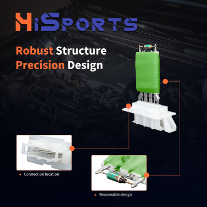 HiSport HVAC Blower Motor Resistor - Compatible with Volkswagen Jetta 2005-2014 Passat 2006-2010 Tiguan 2009-2017 Beetle Golf CC Eos GTI R32 Rabbit Replace 1K0959263A