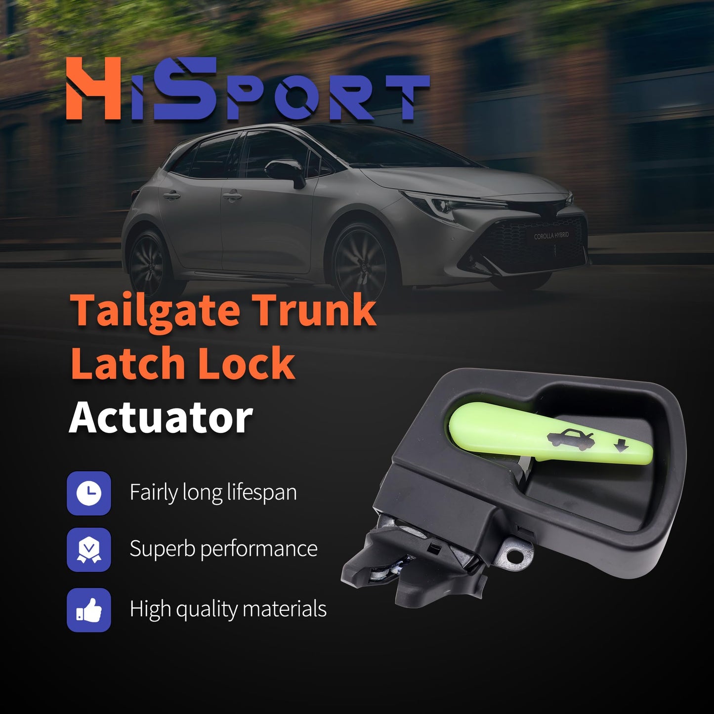 HiSport Liftgate Tailgate Lock Trunk Latch Actuator - Compatible with Toyota Corolla 2003 2004 2005 2006 2007 2008 1.8 L4 Replaces 64610-02071 64610-02070 6461002071 6461002070