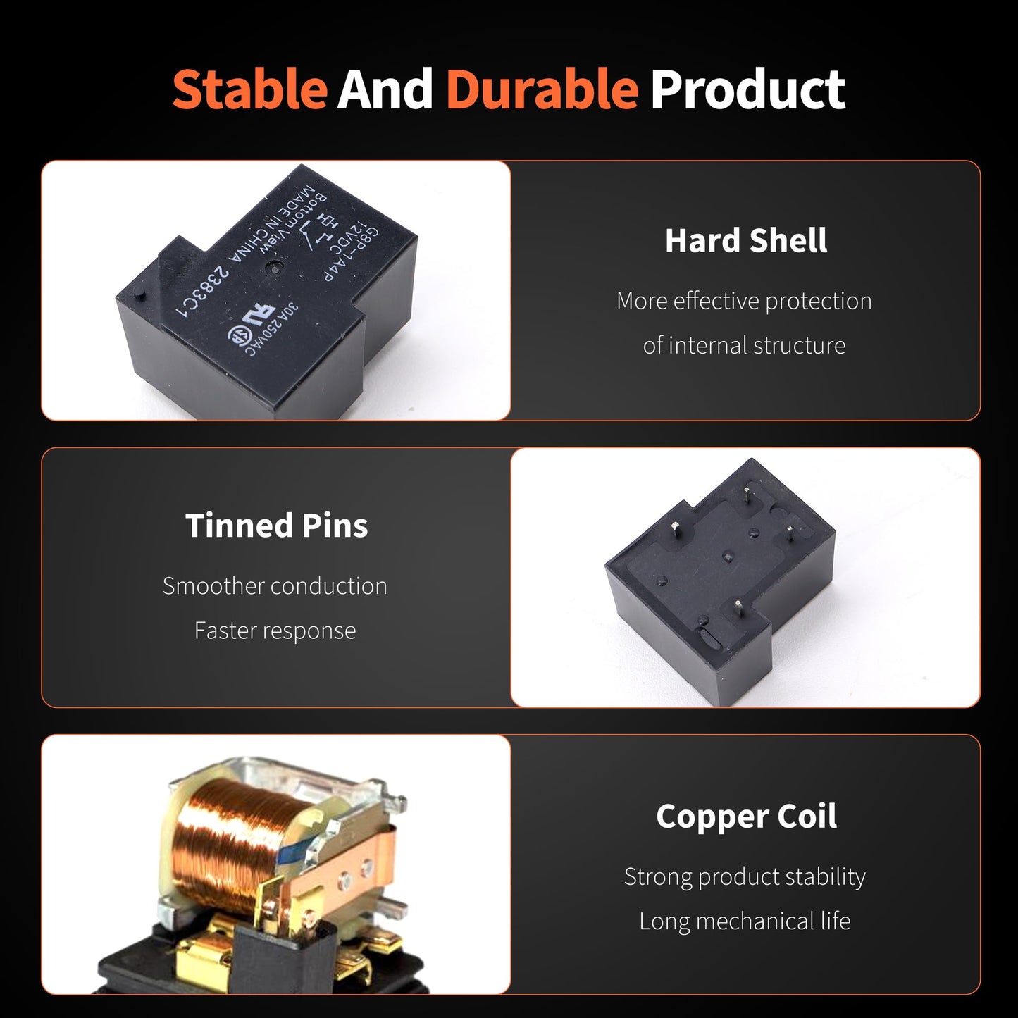 HiSport G8P-1A4P Fully-Sealed PCB Relay 30A 250VAC 12VDC 4-Pin SPST Compatible with PC Board or Panel-Mounted Applications, Solve F01 Code Problem of Dryer and Cooling Fan Failures & P0641/B1455