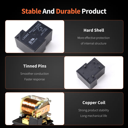 HiSport G8P-1A4P Fully-Sealed PCB Relay 30A 250VAC 12VDC 4-Pin SPST Compatible with PC Board or Panel-Mounted Applications, Solve F01 Code Problem of Dryer and Cooling Fan Failures & P0641/B1455