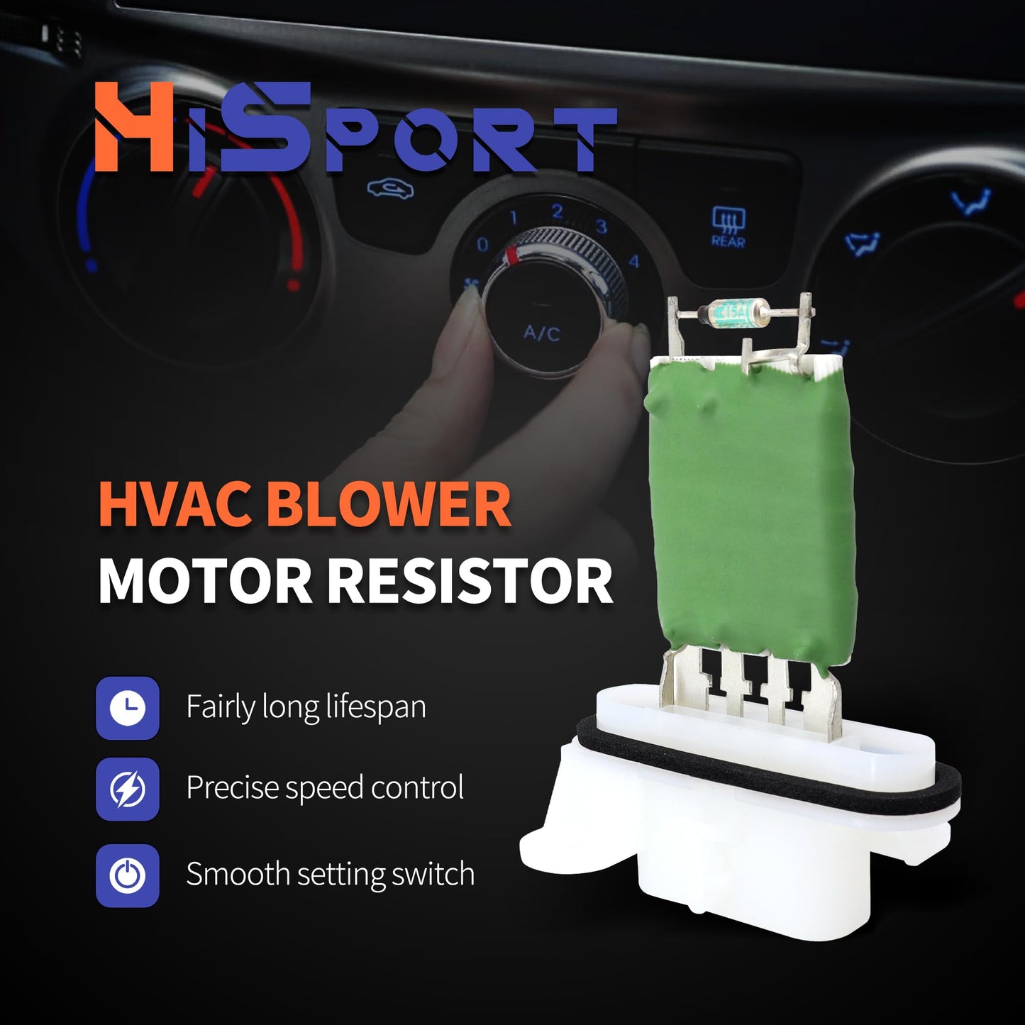 HiSport HVAC Blower Motor Resistor Kit Compatible with Chevy Colorado 2004 2005 2006 2007 2008 2009 2011 2012 SSR 2003 2004 2005 2006 GMC Canyon 2004-2012, Replaces 973-434 15218254