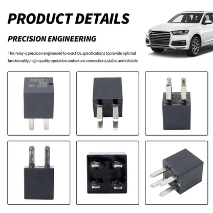 HiSport Relay T2T-CA 8T2T-0101K-CA 12VDC 20A 4PIN Automotive Plug-in Type Relay Compatible with Ford, Lincoln, 4PCS