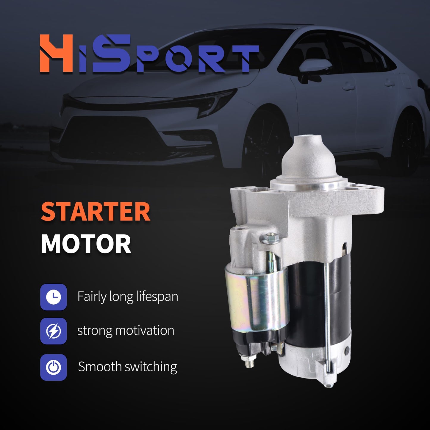 HiSport Starter Motor 17950N Compatible with Dodge Dakota 2006-2010, Durango 2006-09, Ram 1500 Pickup 2006-2010, Ram 1500 2011-2013, Ram Dakota 2011, Replacement for Mitsubishi Raider 2006-2009