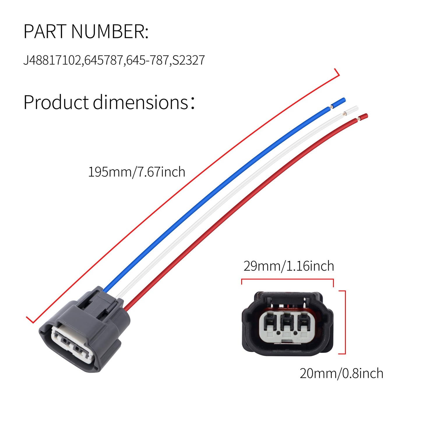 HiSport Ignition Coil Connector Plug Wiring Harness Pigtail Replacement for Nissan Altima 2007-2015,Sentra 2000-2012,Replacement for Suzuki J48817102 (4-Pack)
