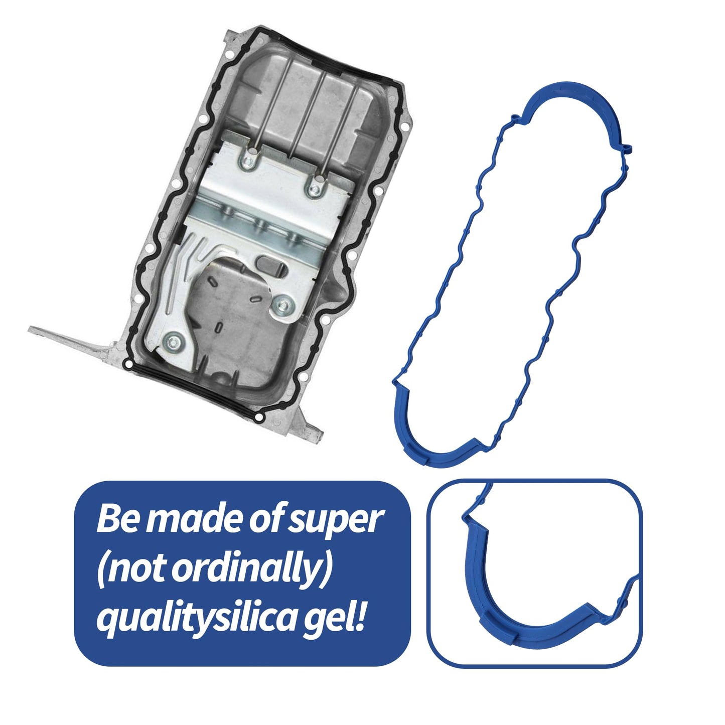 HiSport OS30680R Oil Pan Gasket - Compatible with Chevry Astro Blazer C1500 Express 1500 2500 GMC K1500 P3500 Sierra Isuzu Hombre Oldsmobile Bravada 4.3L Engine 1996-2006 - Replace OS32133