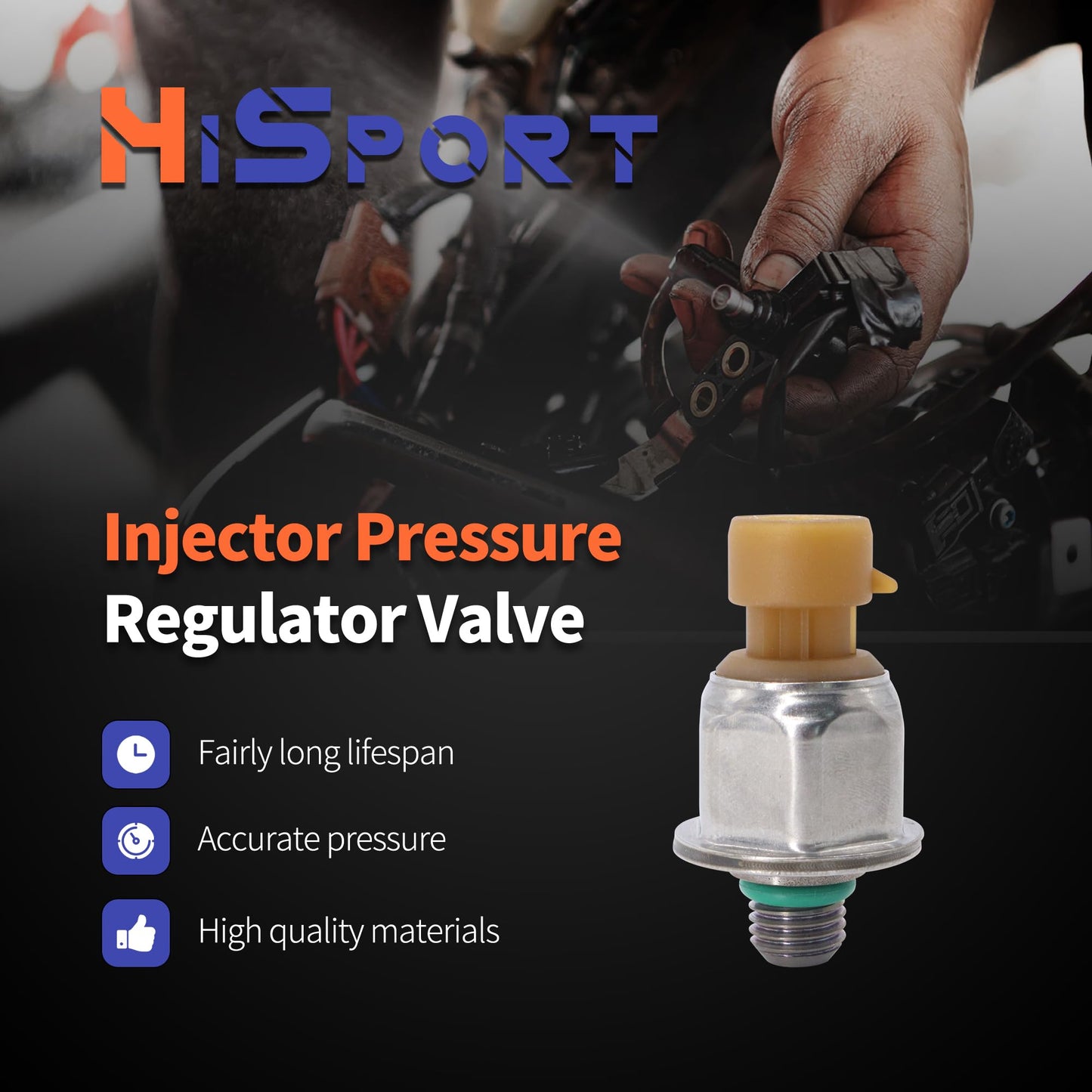 HiSport Injection Control Pressure Sensor 6.0L - Compatible with Ford E-350 E-450 Super Duty 2004-2010 F-250 F-350 F-450 Super Duty F-550 2003-2007 E-350 Club Wagon 2004-2005 - Replace 1845428C92