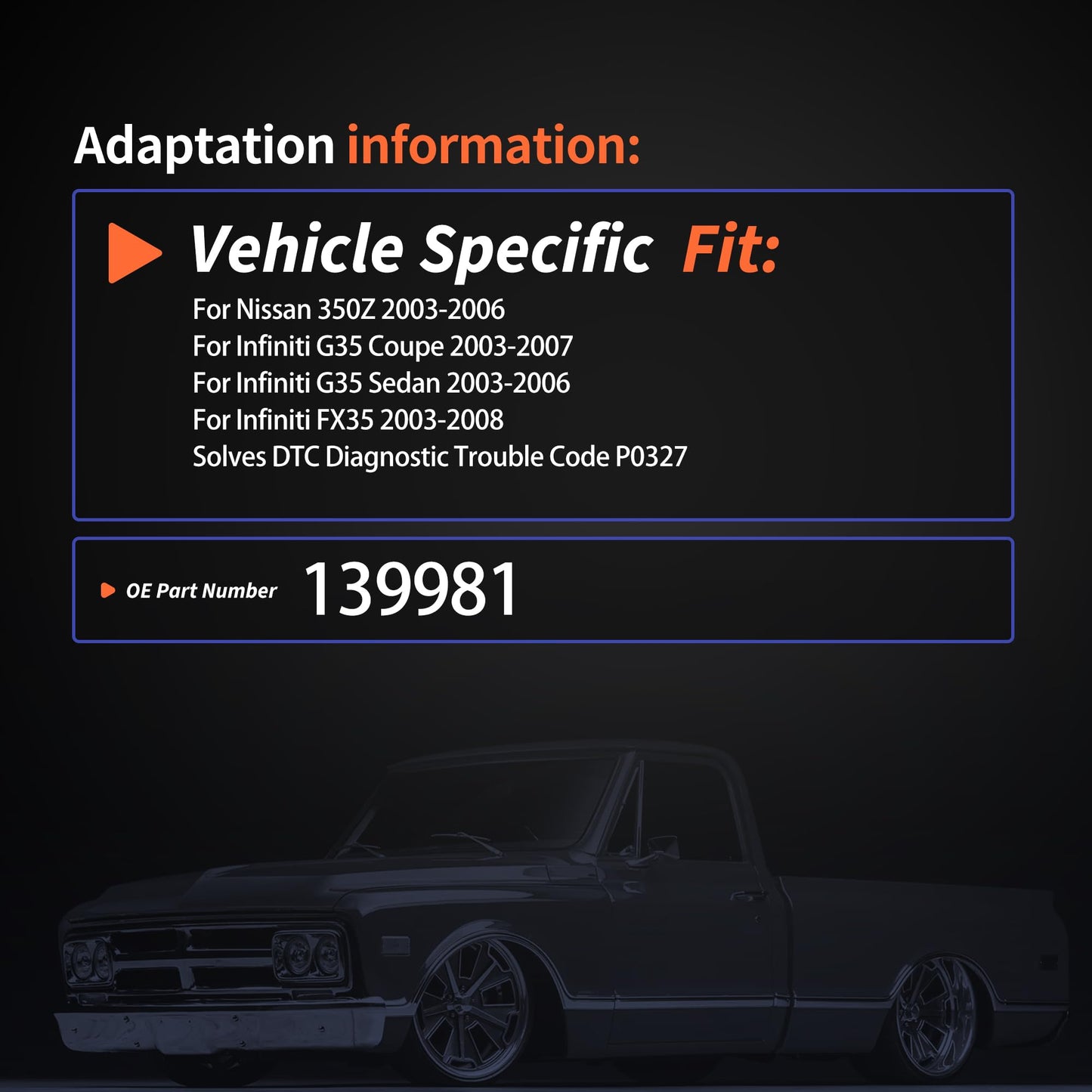 HiSport Knock Sensor Wiring Harness Replacement for Infiniti FX35 2003-2008,M35 2006-2008,G35 2003-2007 Compatible with Nissan 350Z 3.5L 2003-2006 Replace 139981 Solves Trouble Code P0327