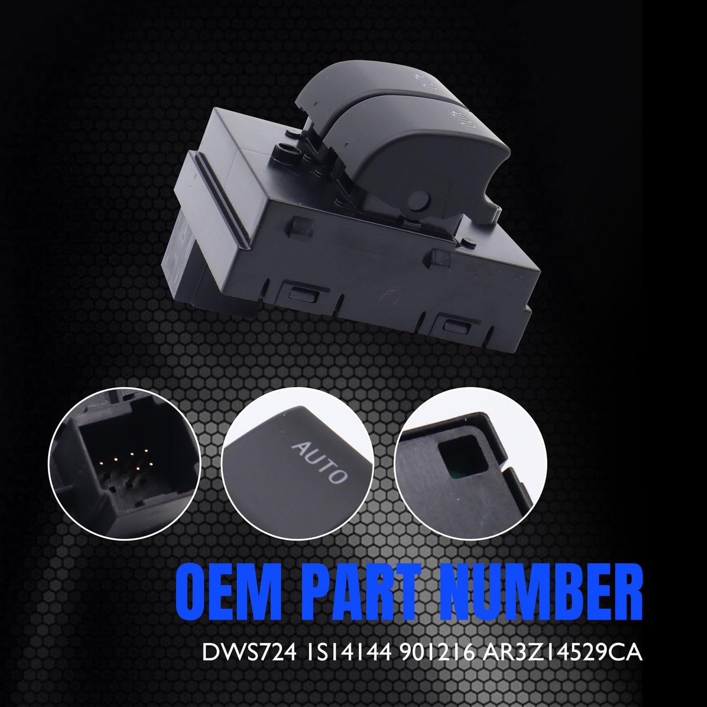 HiSport Power Window Switch Front Driver Side - Compatible with Ford Mustang 2010 2011 2012 2013 2014 - Replace AR3Z14529CA