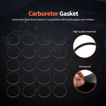 HiSport Carburetor Float Bowl Gasket - Replaces 631028 631028A 20 Pieces