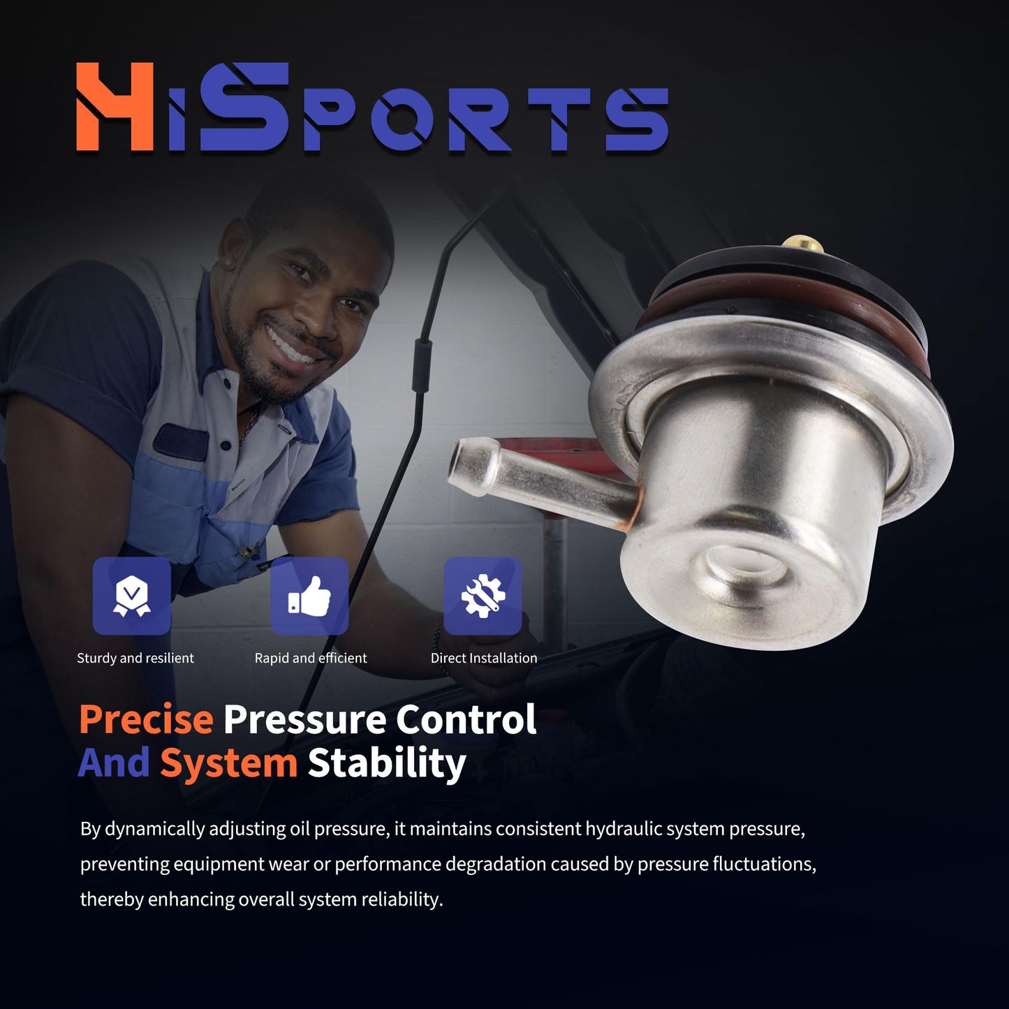 HiSport Fuel Injection Pressure Regulator Compatible with Chevrolet Express 1500 Silverado 2500 HD for GMC for Buick for Cadillac, 4.2bar Replaces PR4060