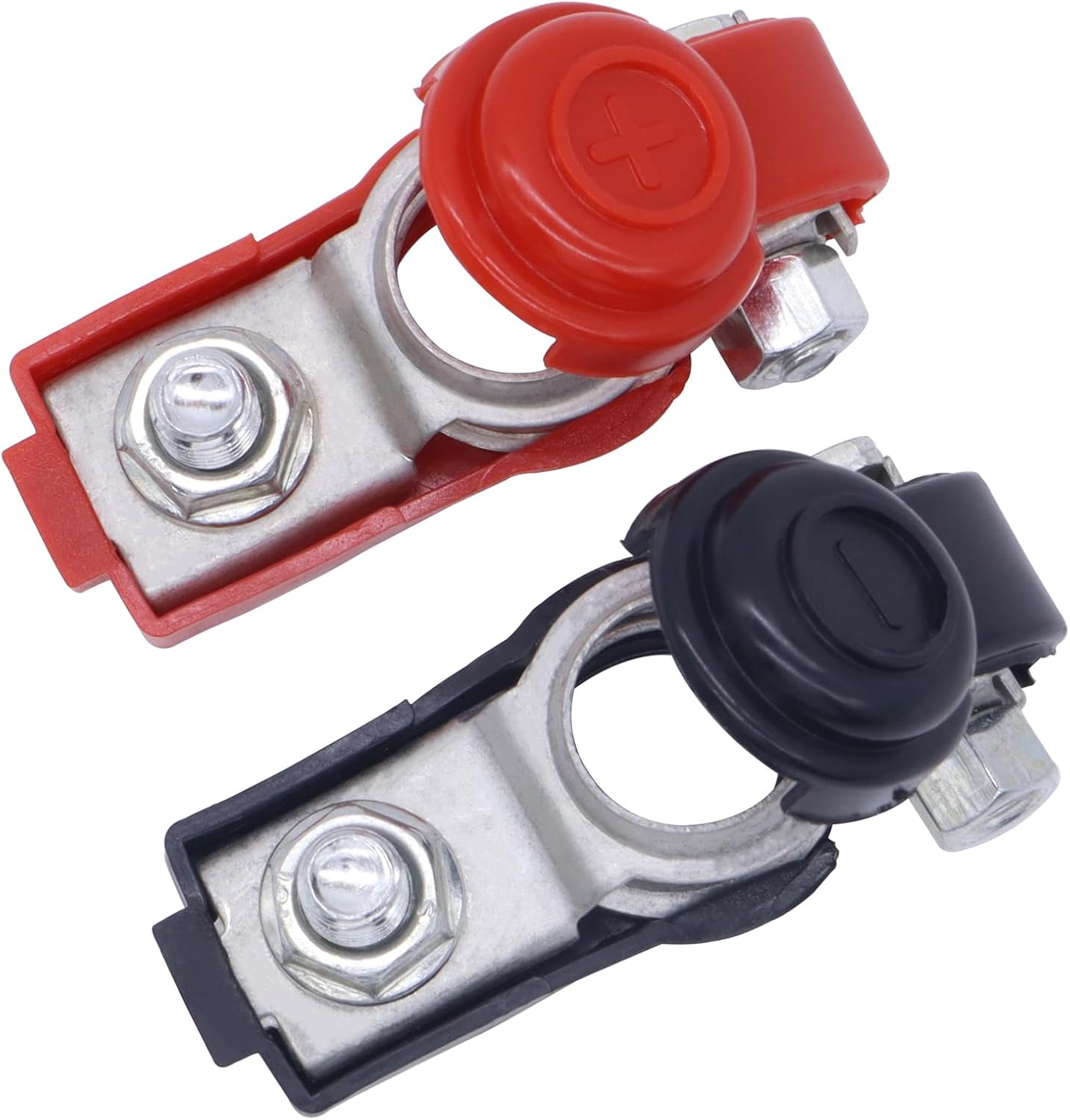 Hisport Battery Terminal Connectors Top Post - Compatible with Positive & Negative for Automotive, Truck, RV, Marine & More - Durable Iron Construction for Long-Lasting Performance