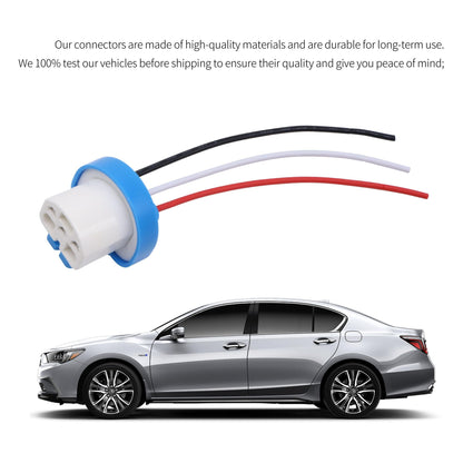 HiSport 2PCS 9007 9004 HB1 HB5 High Temperature Ceramic Male Wire Harness Extension Socket Adapter Connector Pigtail Plug Wiring Cable for Headlights Fog Lights Automative Replacement Part