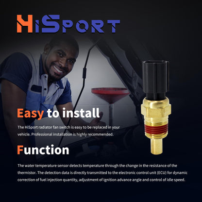 HiSport Engine Coolant Temperature Sensor - Compatible with Buick Allure Chevrolet Silverado GMC Pontiac Replace 56027873