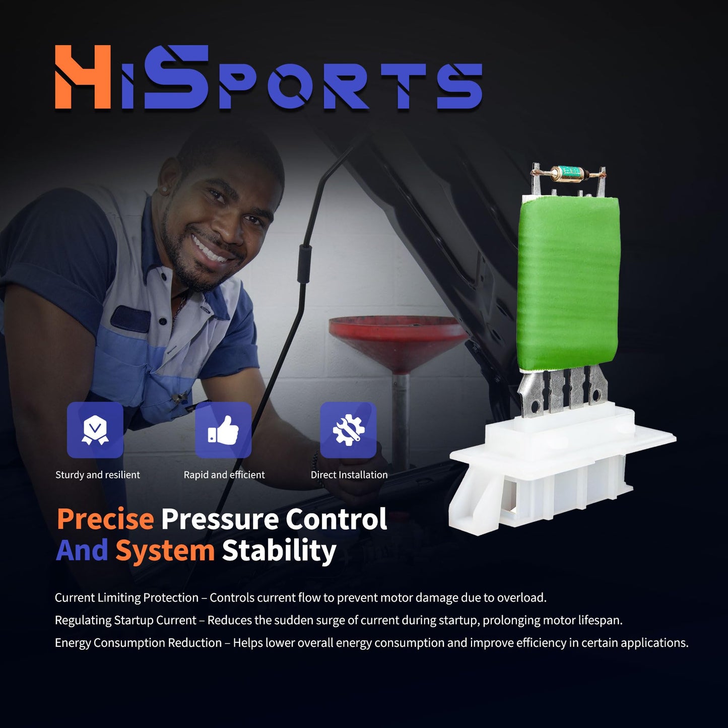 HiSport HVAC Blower Motor Resistor - Compatible with Volkswagen Jetta 2005-2014 Passat 2006-2010 Tiguan 2009-2017 Beetle Golf CC Eos GTI R32 Rabbit Replace 1K0959263A