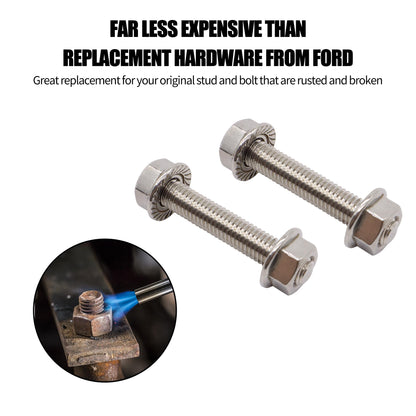 HiSport N811313S431 Exhaust Manifold Stud and Nuts Kit 48pcs - Compatible with Ford Lincoln Mercury 1996-2017 4.6L 5.4L Engines with High Strength Nuts (Stainless Steel) - Repace W707747S431