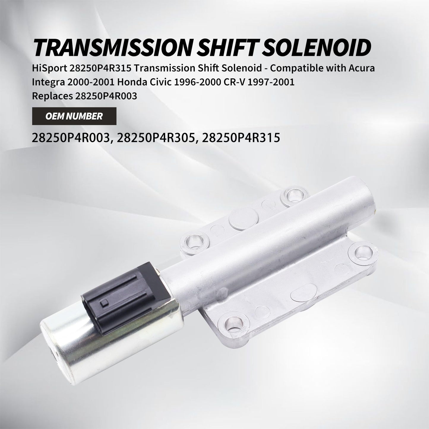 HiSport 28250P4R315 Transmission Shift Solenoid - Compatible with Acura Integra 2000-2001 Honda Civic 1996-2000 CR-V 1997-2001 Replaces 28250P4R003