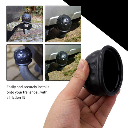 HiSport 4-Pack Universal Trailer Hitch Ball Covers - 2" Rubber Towing Ball Protectors for RV, Truck, Boat, Caravan - Weather-Resistant Dustproof Protective Caps