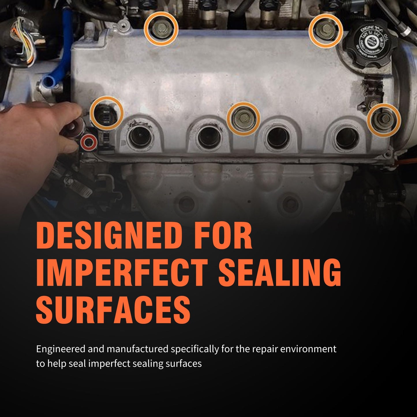 HiSport Engine Valve Cover Gasket Set - Compatible with Honda Accord 2.3L 1998 1999 2000 2001 2002 2.2L 1994 1995 1996 1997 - Replace VS50493R