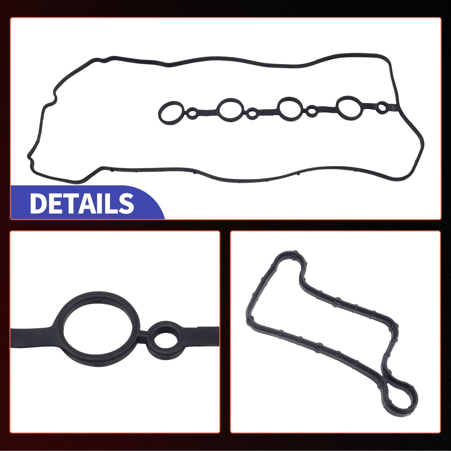 HiSport Valve Cover Gasket Set - Compatible with Hyundai Accent Elantra Sonata Tucson Compatible with Kia Forte Koup Forte5 Optima Rio Soul 1.6L 2012-2019 - Replace VS50818R