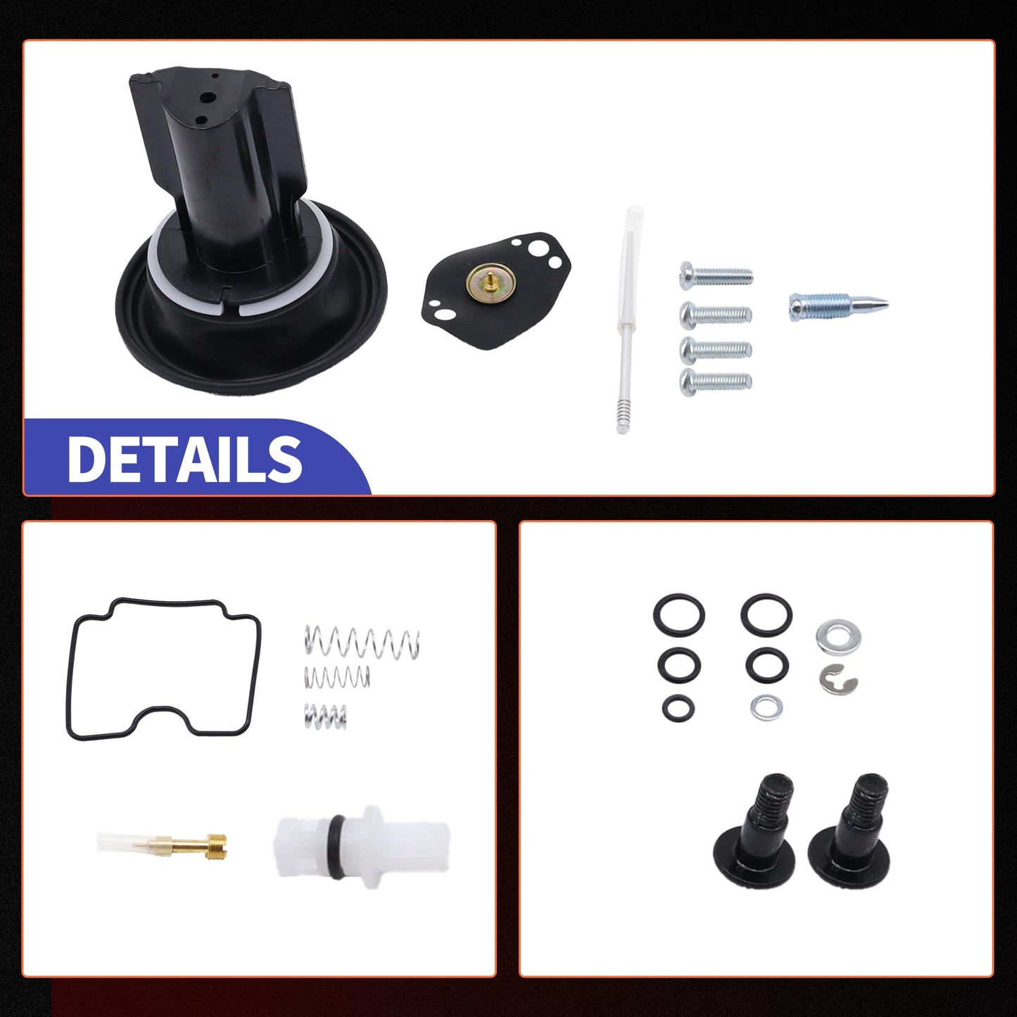 HiSport Carburetor Rebuild Kit - Compatible with Yamaha Big Bear 400 Bruin 350 Grizzly 350 400 450 Kodiak 400 450 Wolverine 350 450