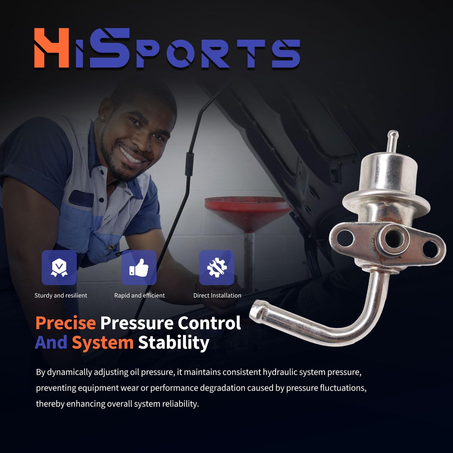 HiSport Fuel Injection Pressure Regulator 22670-3S50A Replacement for Nissan NP300 Urvan Xterra Frontier 1998 1999 2000 2001 2002 2003 2004