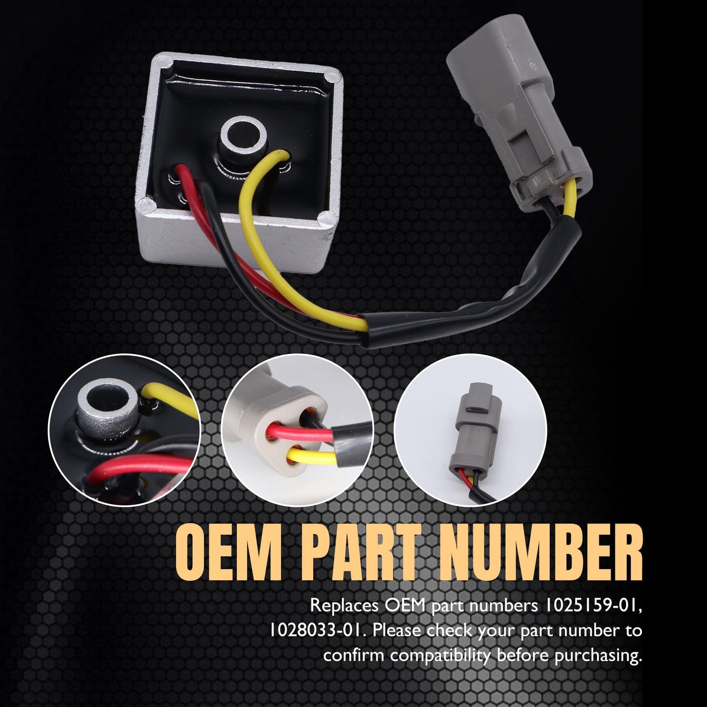 HiSport Club Car Voltage Regulator - Compatible with 2004-up Club Car Precedent 2018-up Tempo 4-Cycle Gas Golf Cart Replaces 102803301 102515901