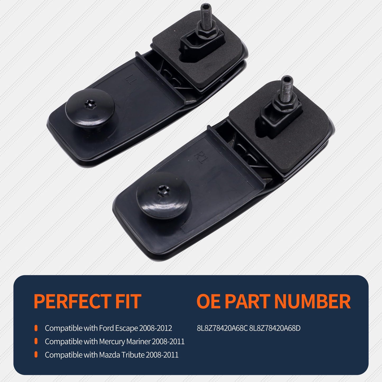 HiSport Rear Window Hinge Liftgate Glass Hinge Set Right & Left Pair - Compatible with Ford Escape 2008-2012 Mercury Mariner 2008-2011 Mazda Tribute 2008-2011 - Replace 8L8Z78420A68C 8L8Z78420A68D
